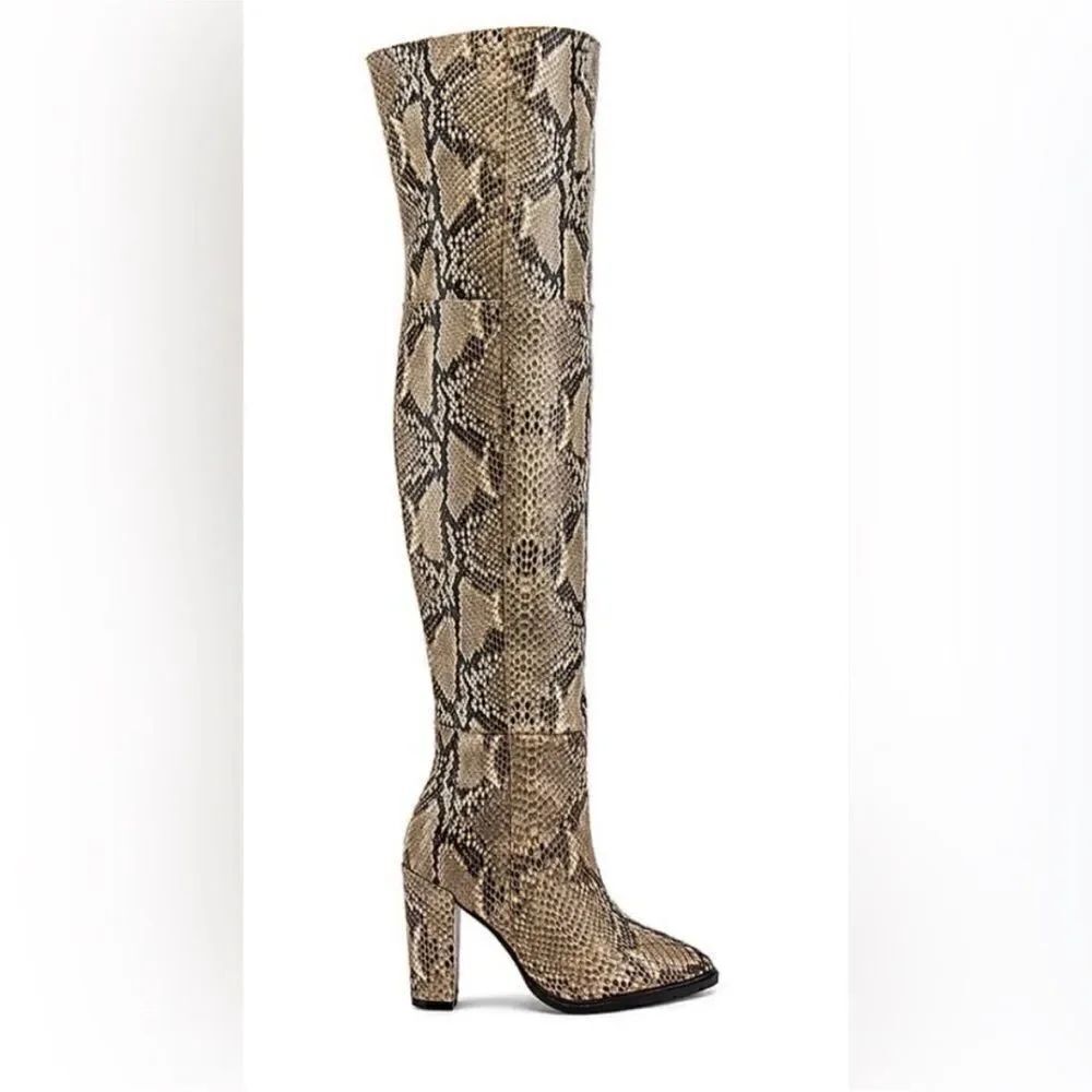 Alias Mae genuine leather snake embossed over knee boots, US7